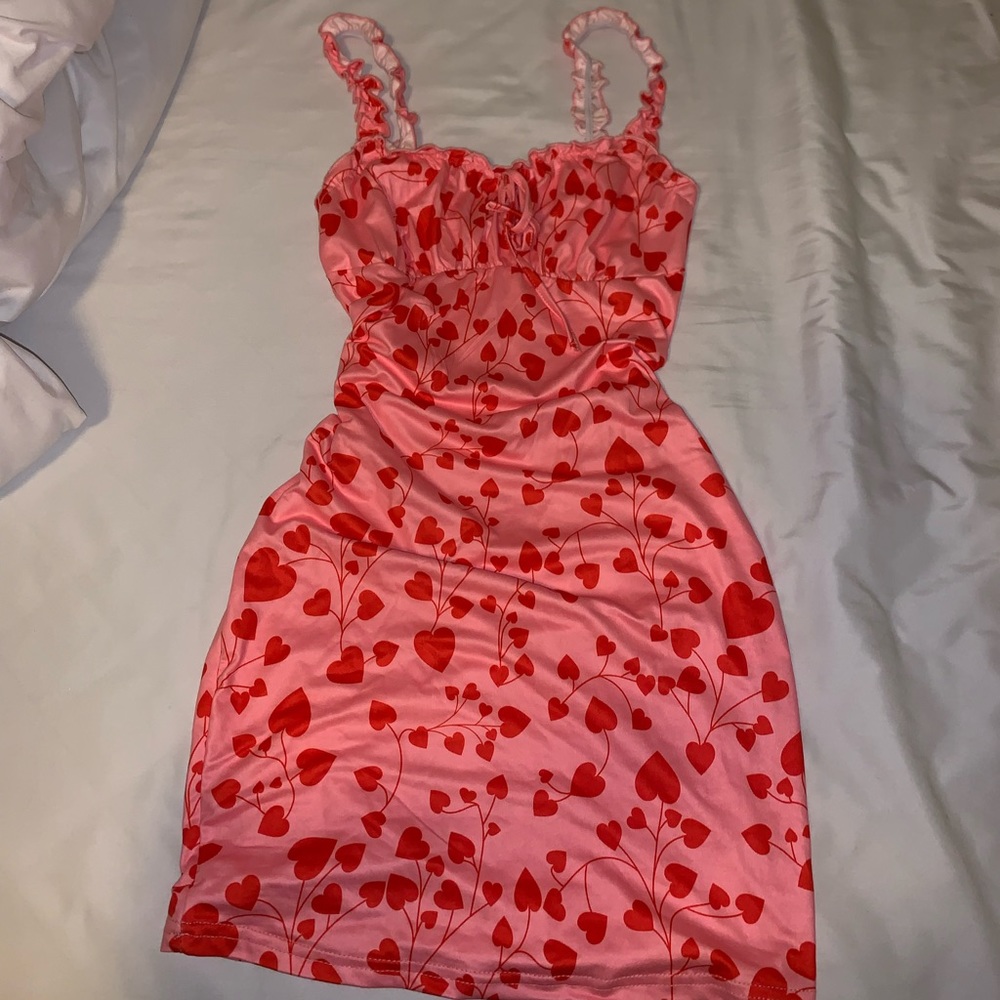 Heart print bodycon dress